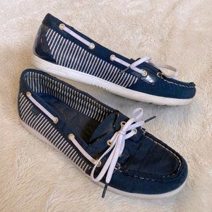 3/$90 Nautical Vaction Striped Slip-on Boat Shoes